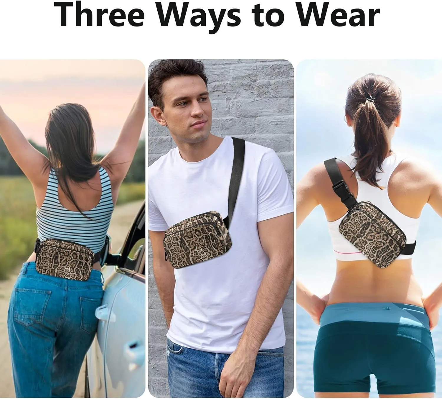 Adjustable Belt Running Bag, Fanny Pack Waist Runners Bag Tote for Women Men Sports Hiking Fitness Exercise Gym Pouch