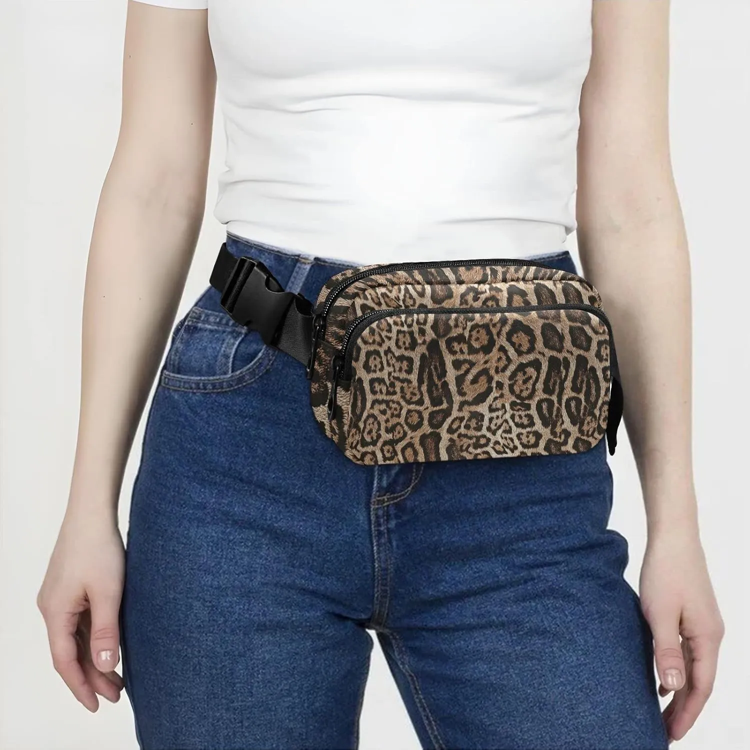 Adjustable Belt Running Bag, Fanny Pack Waist Runners Bag Tote for Women Men Sports Hiking Fitness Exercise Gym Pouch