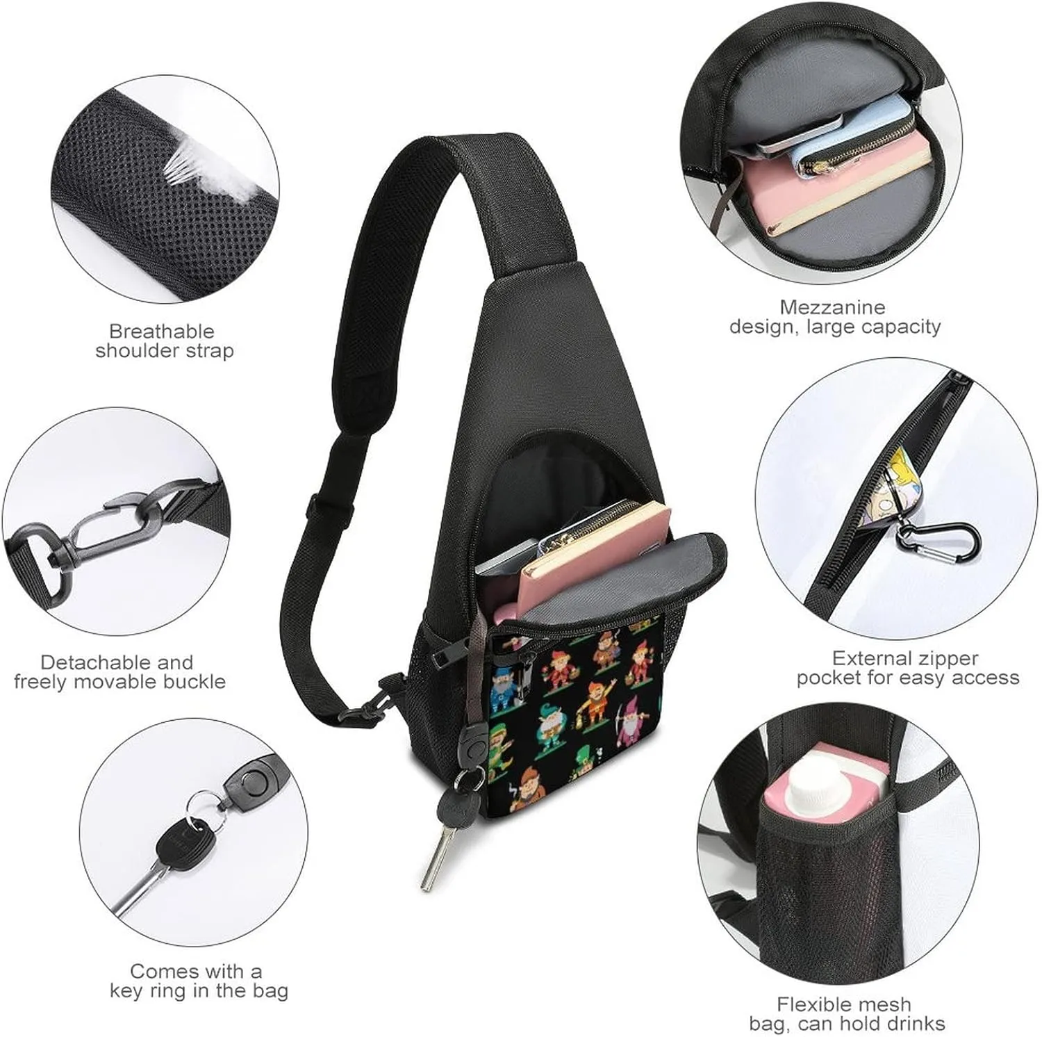 Adjustable Fanny Waist Pack Pouch, Crossbody Durable Runners Bag Wallet for Sports Cycling Gym Hiking Fitness Women Men