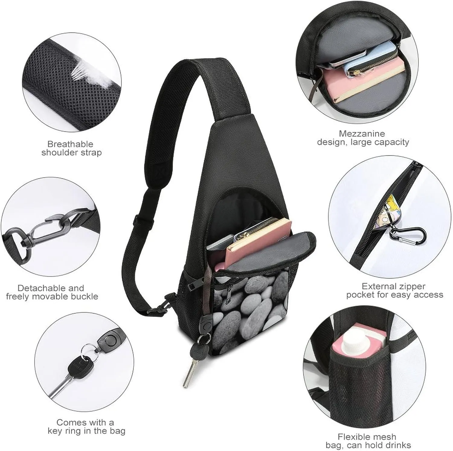 Adjustable Fanny Waist Pack Pouch, Crossbody Durable Runners Bag Wallet for Sports Cycling Gym Hiking Fitness Women Men