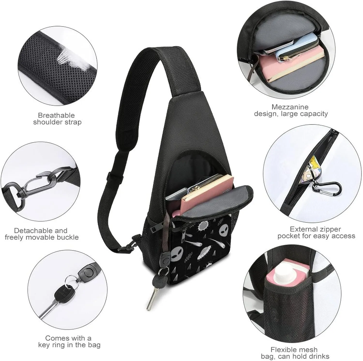 Adjustable Fanny Waist Pack Pouch, Crossbody Durable Runners Bag Wallet for Sports Cycling Gym Hiking Fitness Women Men