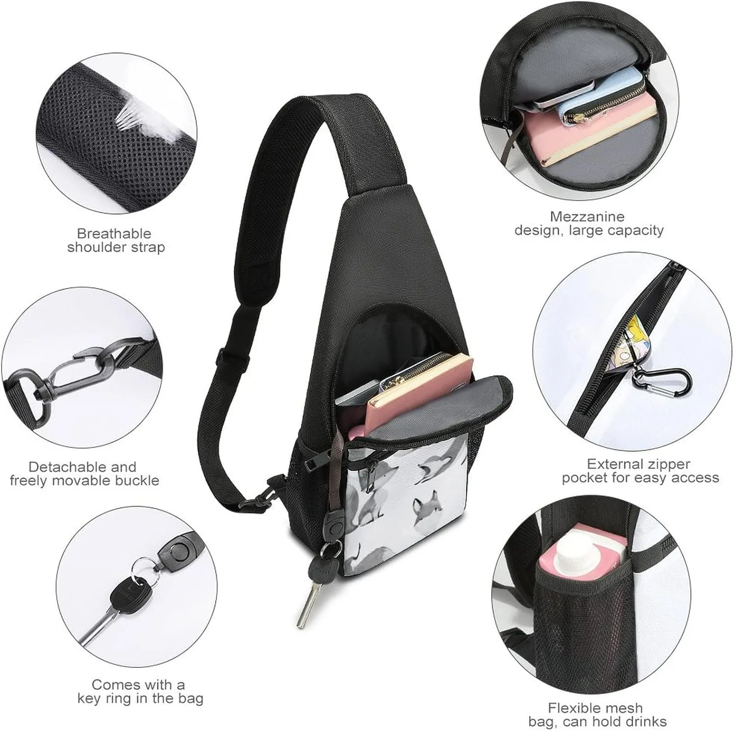 Adjustable Fanny Waist Pack Pouch, Crossbody Durable Runners Bag Wallet for Sports Cycling Gym Hiking Fitness Women Men