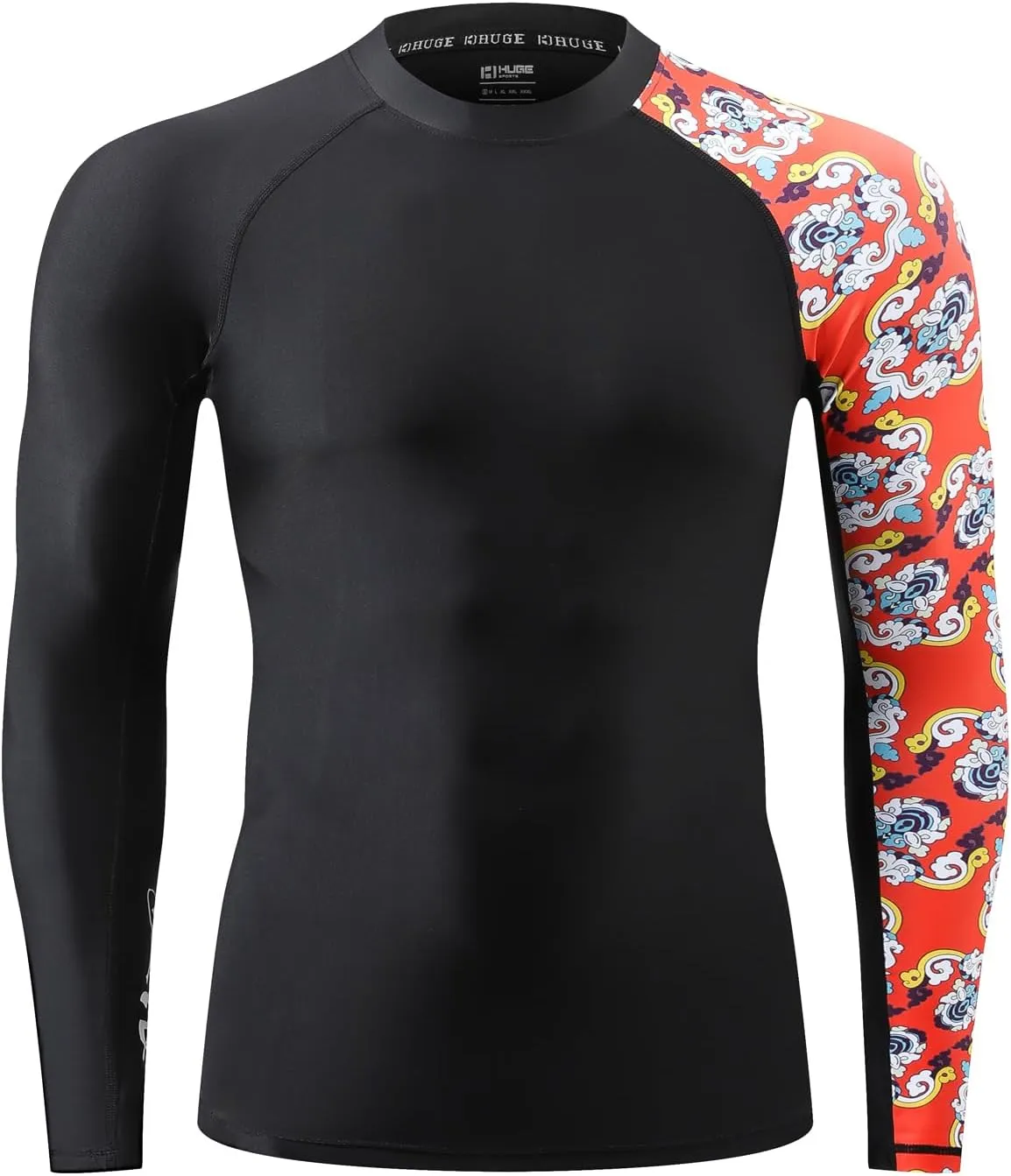 ADOREISM Men's Rash Guard Long Sleeves UPF 50  Sun Protection Compression Swim Shirts for Men