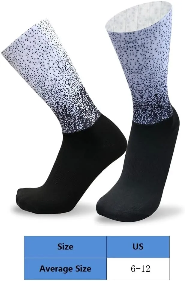 Aero Socks Cycling Aero Socks For Men Anti-Slip Silicone Aero White Line Cycling Sports Running Socks
