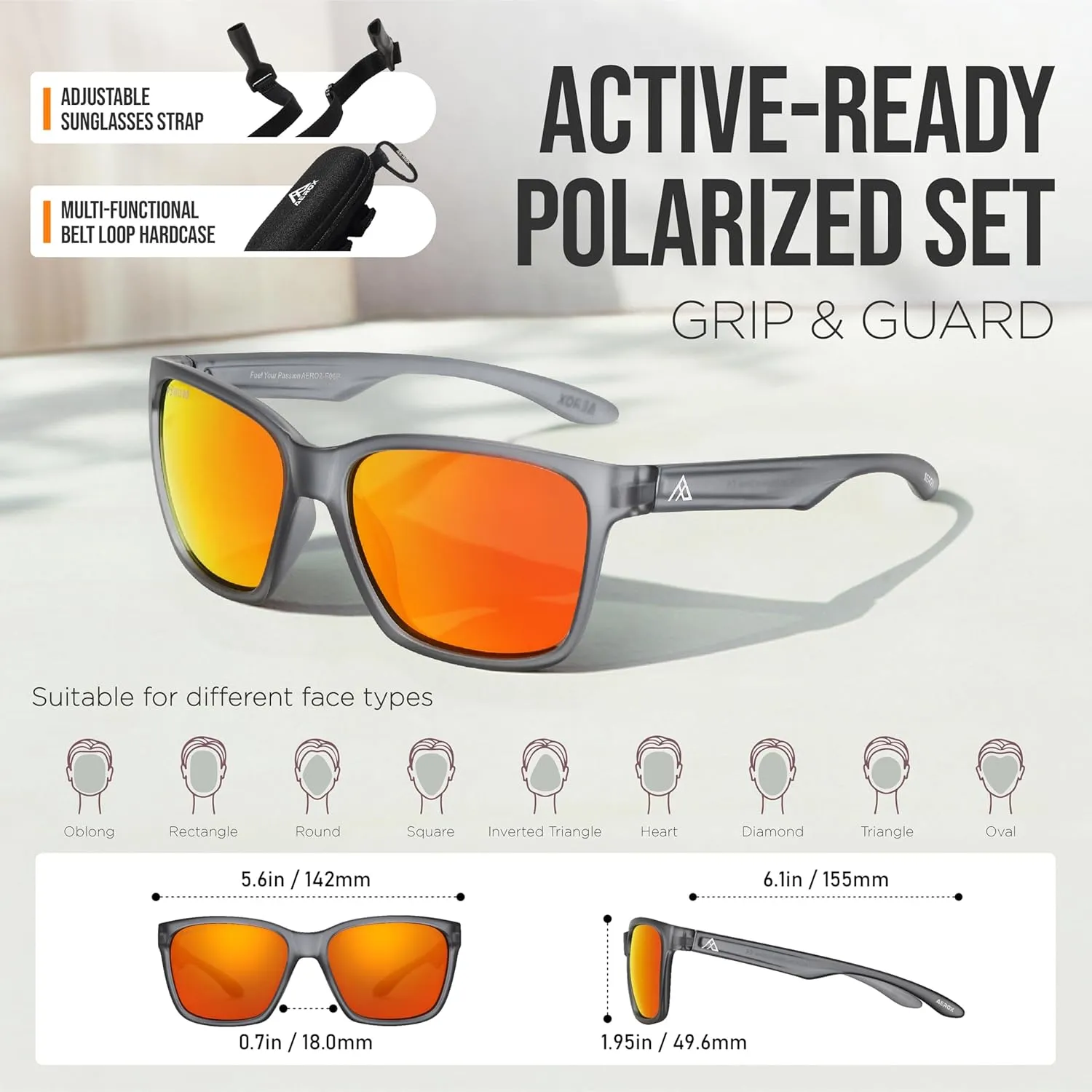 AEROX Polarized Sunglasses for Running, Cycling, Golf, and Driving - UV Protection Sports Glasses for Men, Women