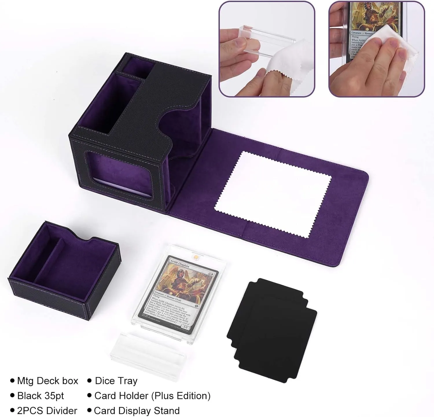 AFIING Card Storage Box For Trading Cards,120  MTG Deck Box, Storage Box With Tray box, Fits For Magic Game Cards