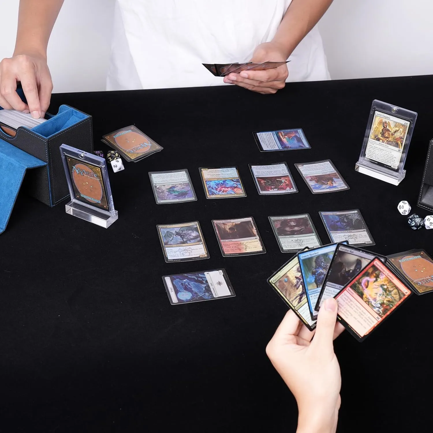 AFIING Card Storage Box For Trading Cards,120  MTG Deck Box, Storage Box With Tray box, Fits For Magic Game Cards