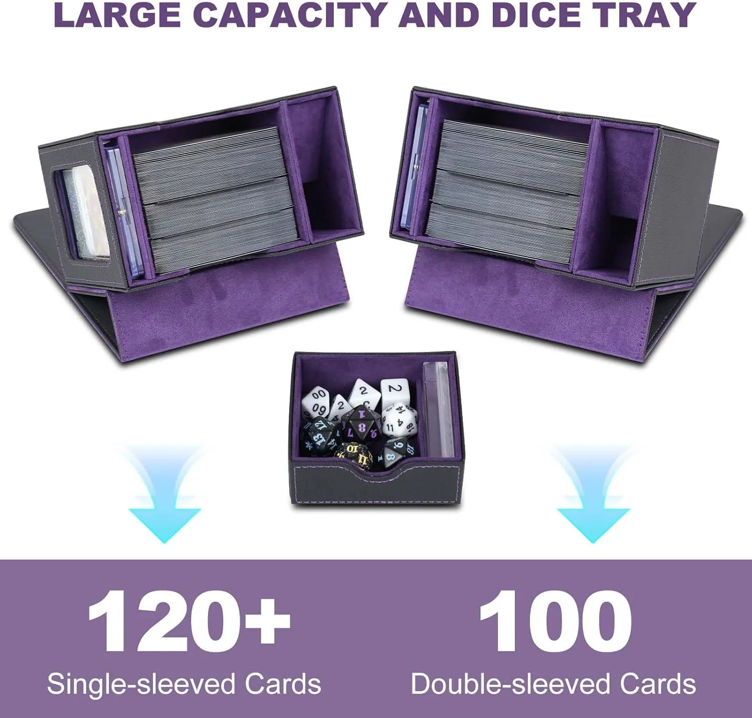 AFIING Card Storage Box For Trading Cards,120  MTG Deck Box, Storage Box With Tray box, Fits For Magic Game Cards