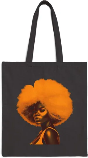 African American Tote Bag for Black Women Afro Black History Month Shoulder Handbag Cotton Canvas Tote 15inches x 16inches