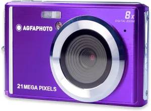 AGFA Photo Realishot DC5200 - Compact Camera, 21MP, 2.4 inch LCD Screen, 8X Digital Zoom, 720p HD Video, Lithium Battery, SD Cards, Scene Modes - Purple