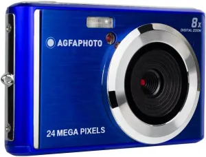 AGFA Photo Realishot DC5500 - Compact Digital Camera, 24 MP, 2.4 inch LCD Screen, 8X Digital Zoom, 720p HD Video, External SD Memory, Lithium Battery - Blue
