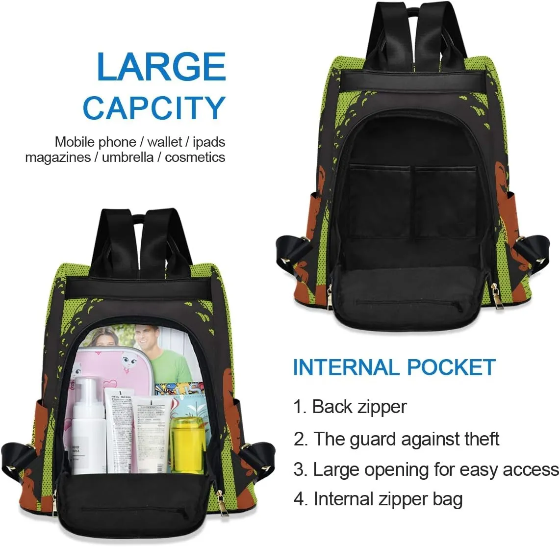 ALAZA African American Woman Backpack for Daily Shopping Travel