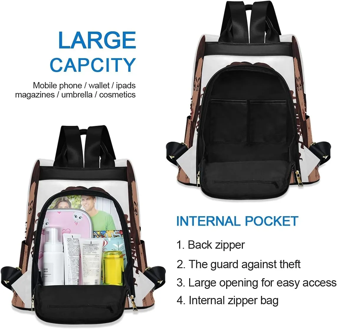 ALAZA African Beauty Trips Hiking Camping Rucksack Pack for Women