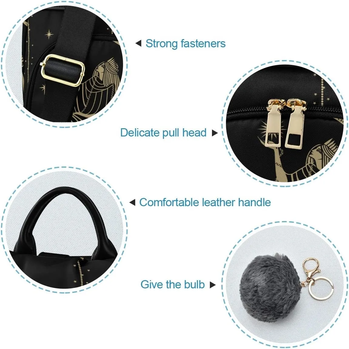 ALAZA Sacral Night Woman Witch on Moon Star Trips Hiking Camping Rucksack Pack for Women