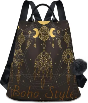 ALAZA Sun and Moon Medallions The Sacred Outdoor Backpack Bags for Woman Ladies