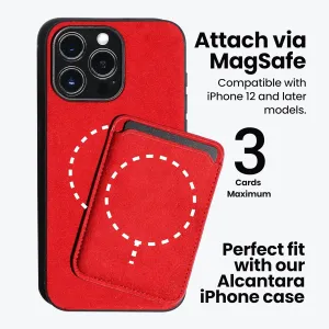 Alcantara Cardholder, Magnetic Wallet Compatible with iPhone 12/13/14/15/16 Series,Card Holder Compatible with MagSafe Magnet (Forest Green)