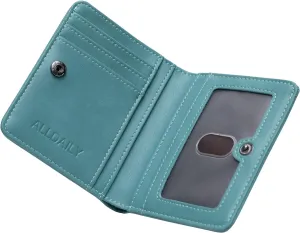 Alldaily Small RFID Wallet for Women Slim Compact Bifold Pocket Ladies Travel Mini Purse (Purist Blue)