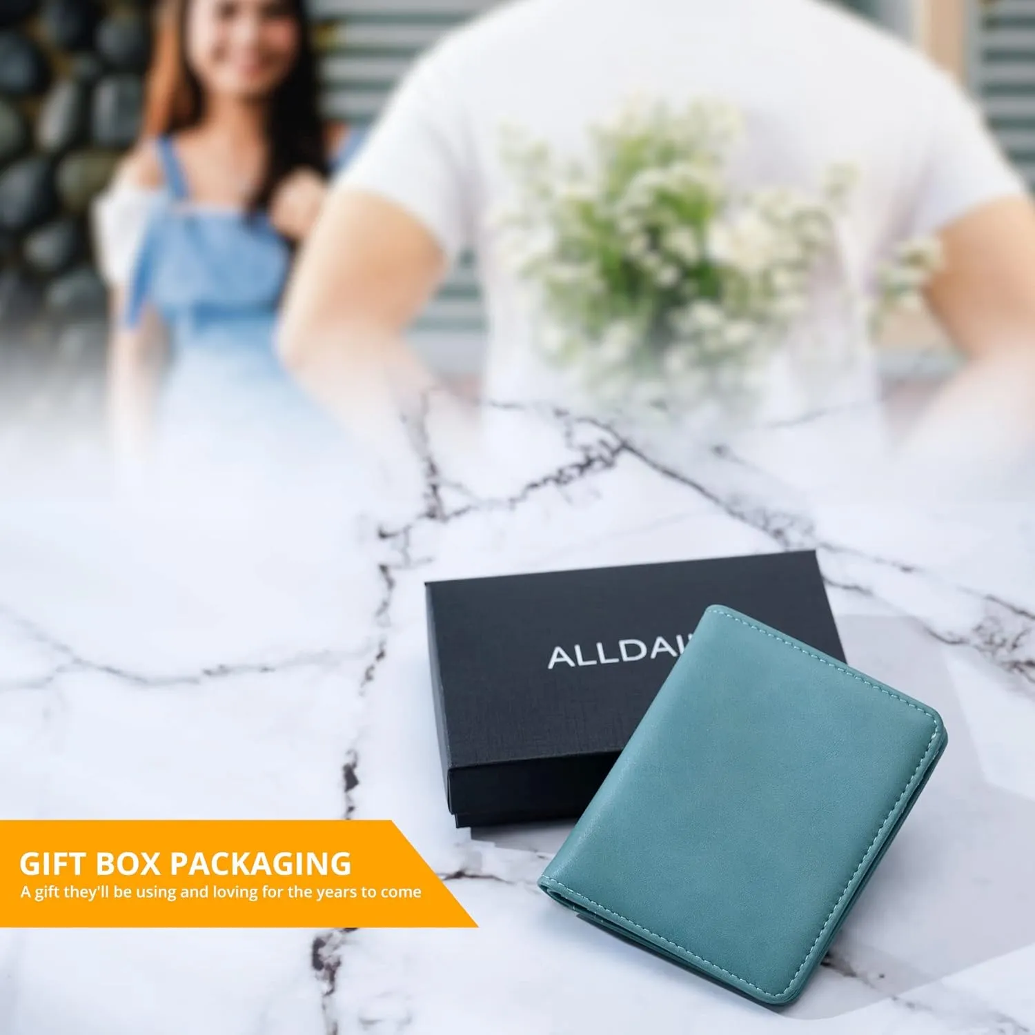 Alldaily Small RFID Wallet for Women Slim Compact Bifold Pocket Ladies Travel Mini Purse (Purist Blue)
