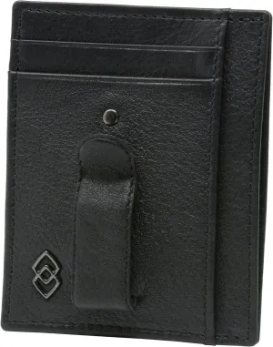 Alpine Swiss Double Diamond Mens RFID Money Clip Front Pocket Wallet Black