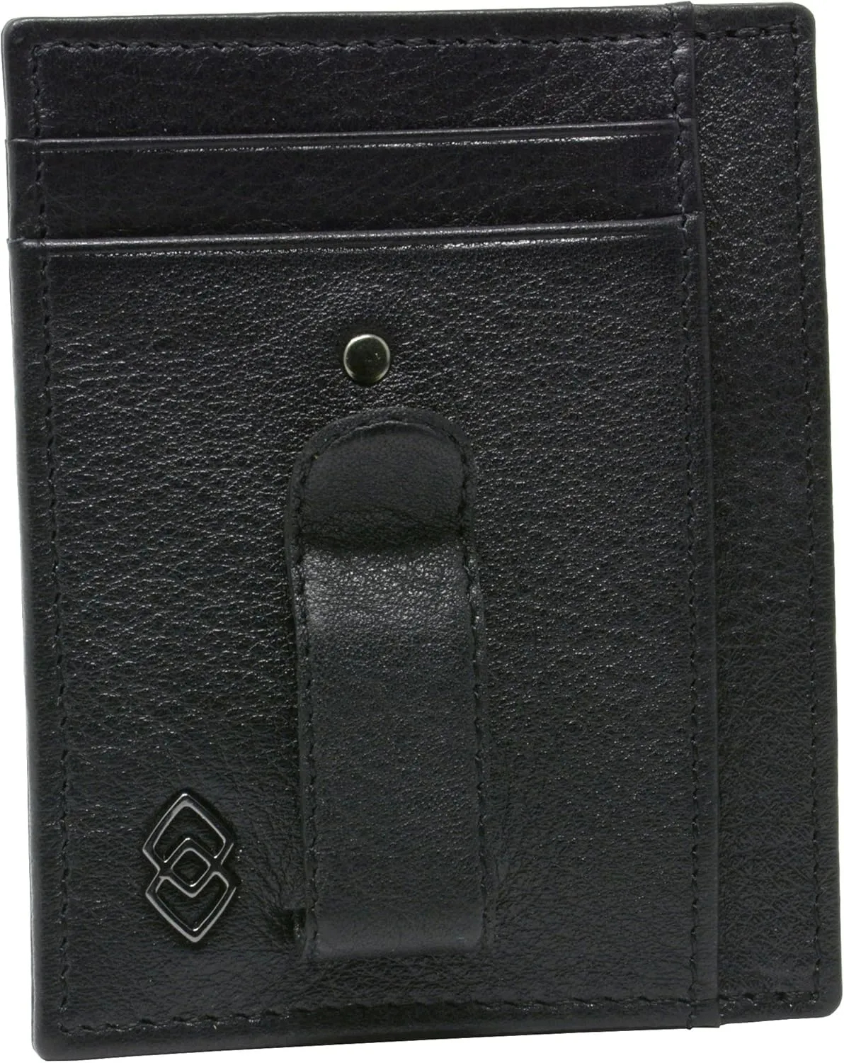 Alpine Swiss Double Diamond Mens RFID Money Clip Front Pocket Wallet Black