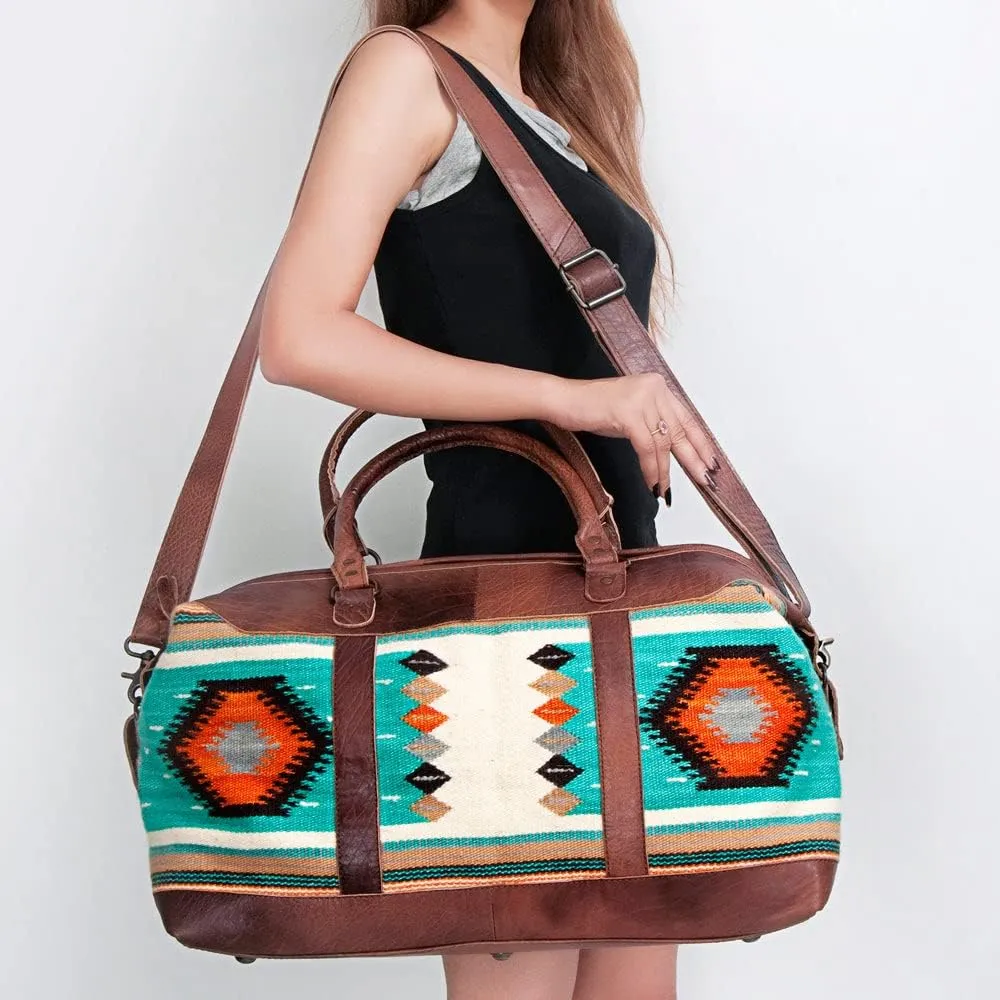 American Darling Weekend Duffle Travel Bags Hand Crafted Leather Tote Extra Large Cow Hide On (ADBG460E)