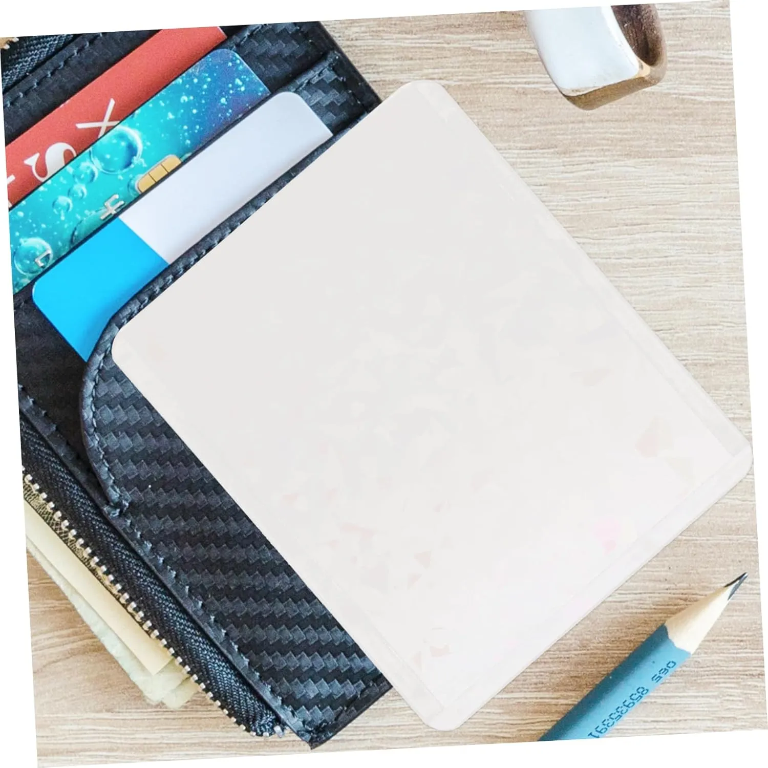 Amosfun 50pcs Card Sleeves Transparent Protectors for Trading Game and Business Cards Lightweight Portable Design for Collectors and Fans