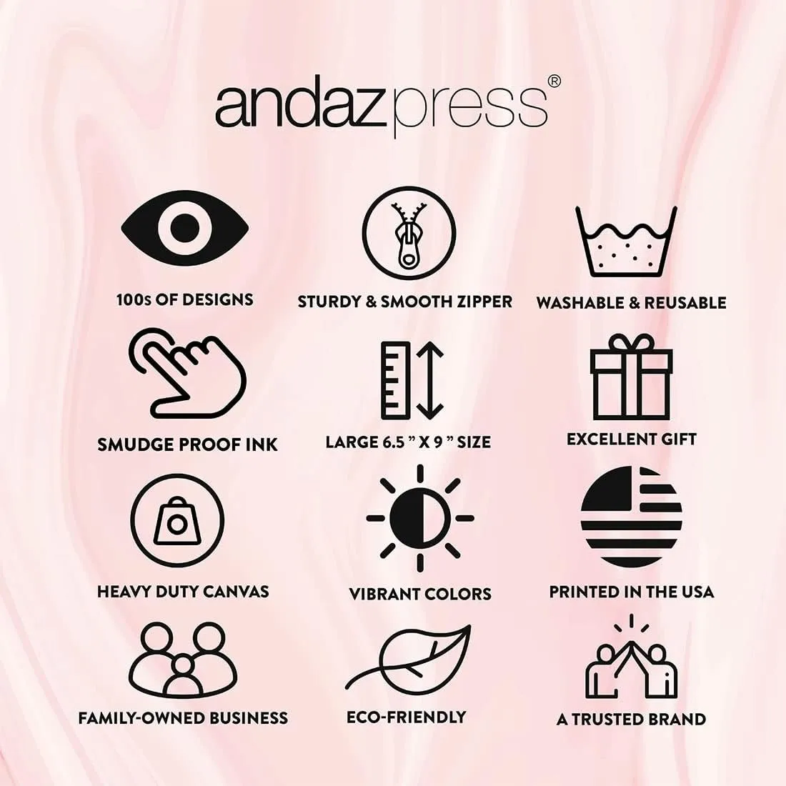 Andaz Press Funny Makeup Bag Canvas Cosmetic Bag with Zipper All About The Brows Makeup Pouch For Purse Travel Pouch Toiletry Bag Funny Pencil Bag Cute Birthday Gifts for Women 6.5 x 9 Inch