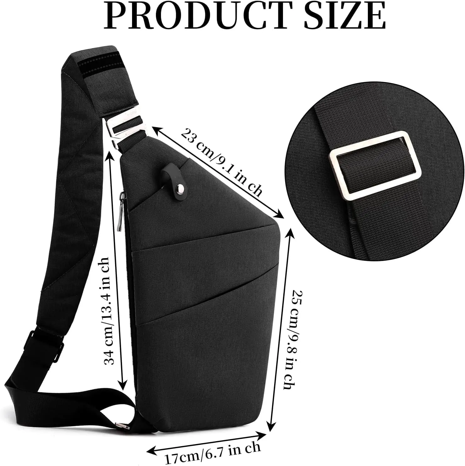 Anti Theft Crossbody Bag,Sling Bag for Women Men,Multi-pocket Chest Shoulder Bag for Travel, Sport, Work