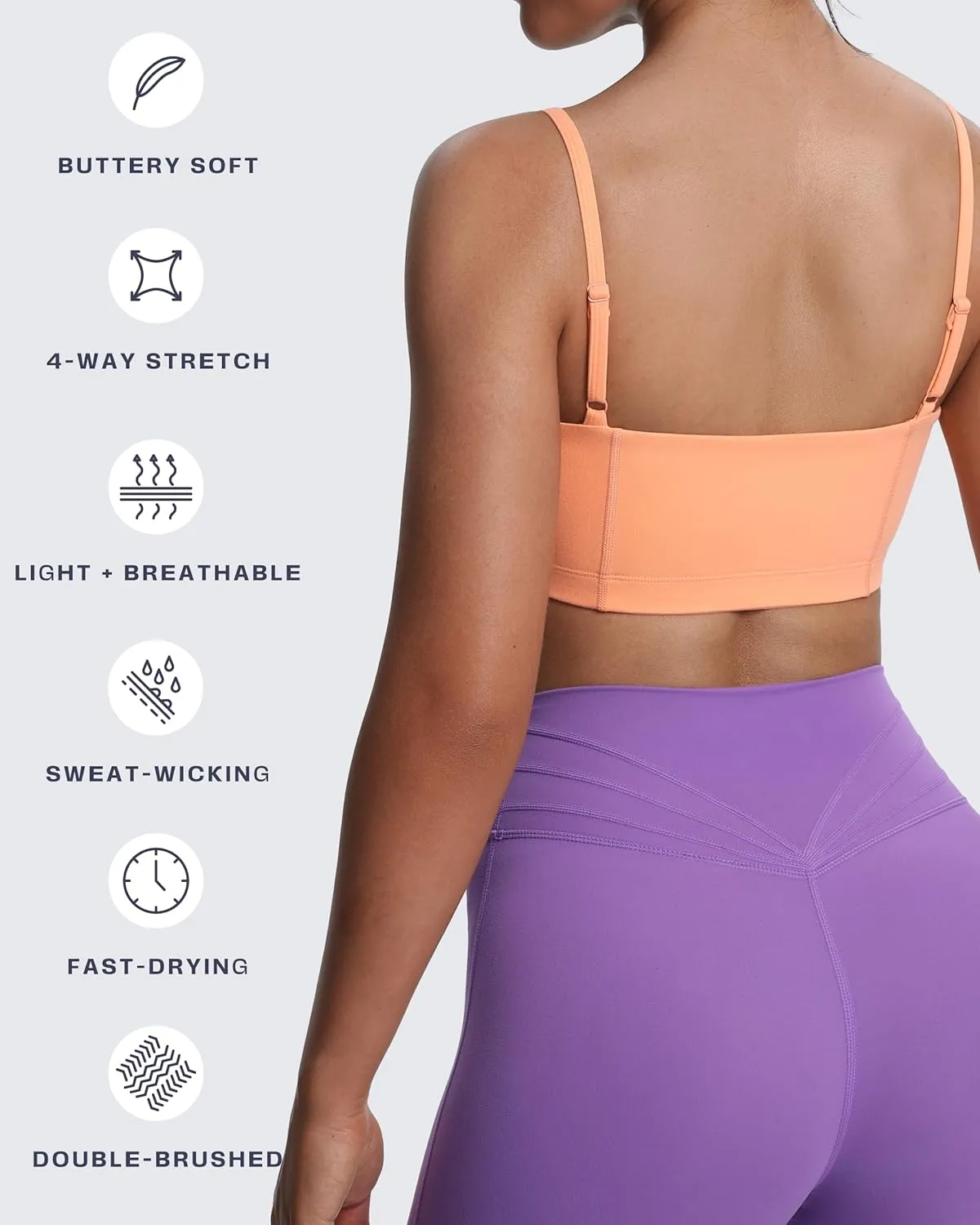 Aoxjox Women's Workout Bandeau Sports Bras Training Fitness Running Yoga Crop Tank Top