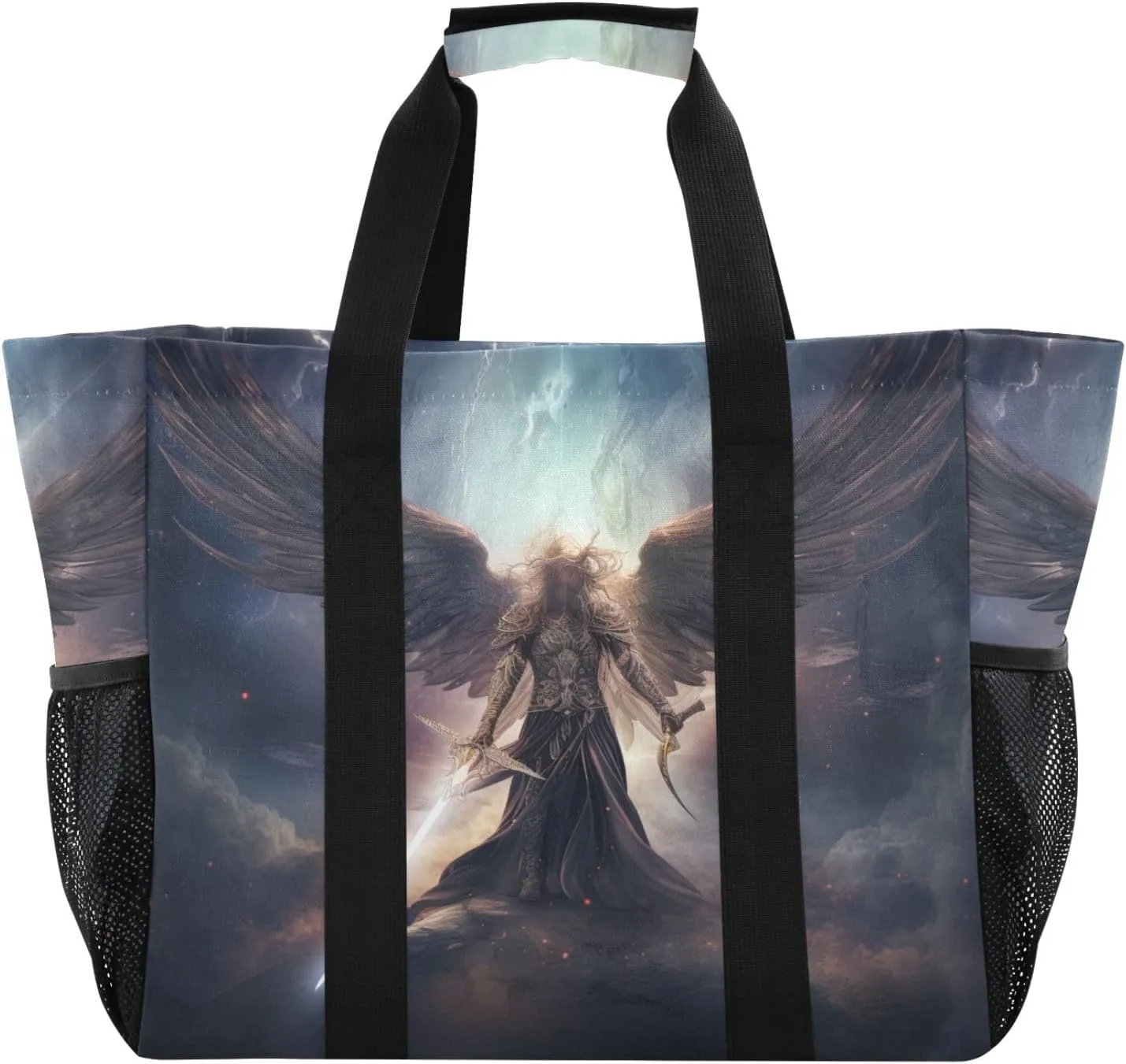 Archangel Sword Wing Large Tote Bags for Women Canvas Tote Purse Reusable Grocery Bags Top Handle Handbags for Travel, Work