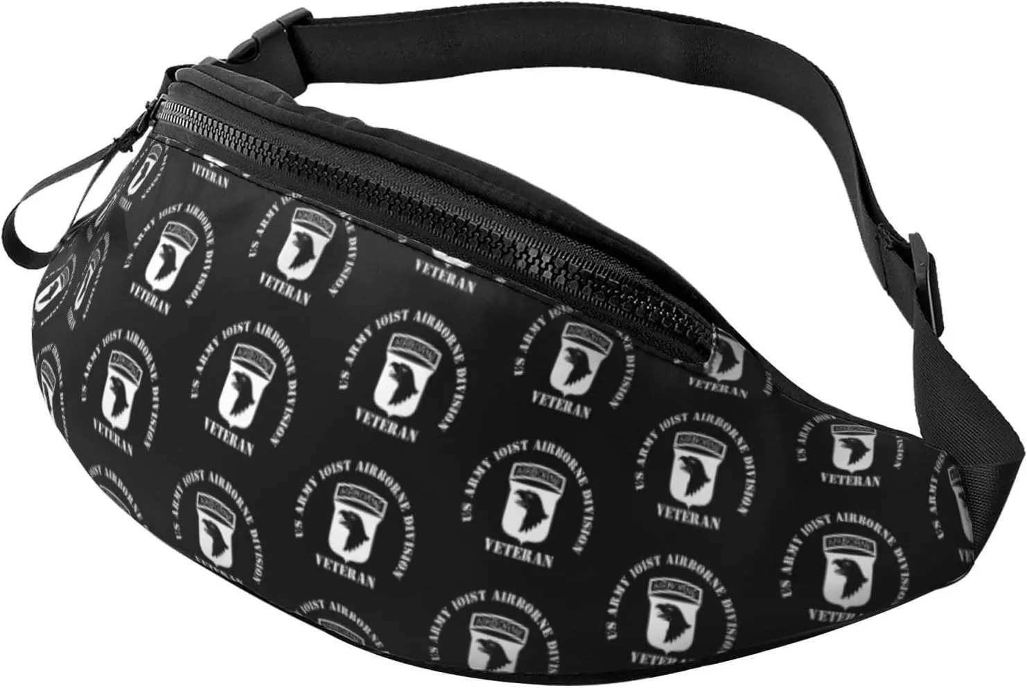 Army 101st Airborne Division Veteran Fanny Pack Daypack Crossbody Waist Bag For Travel Sports Running Hiking