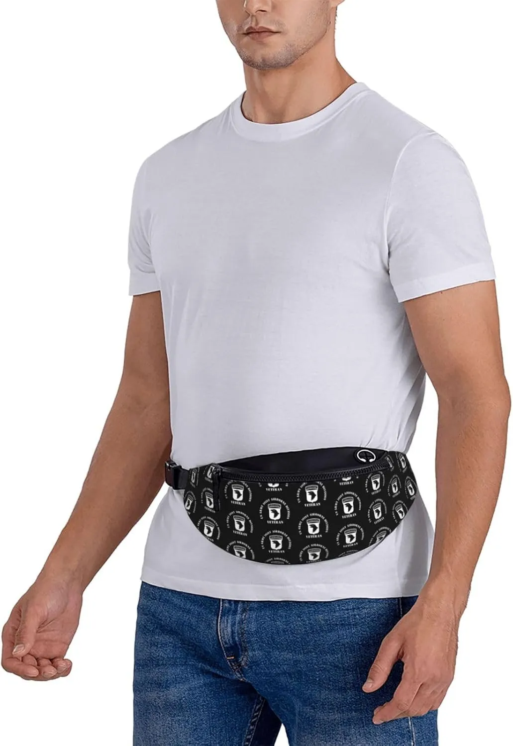 Army 101st Airborne Division Veteran Fanny Pack Daypack Crossbody Waist Bag For Travel Sports Running Hiking