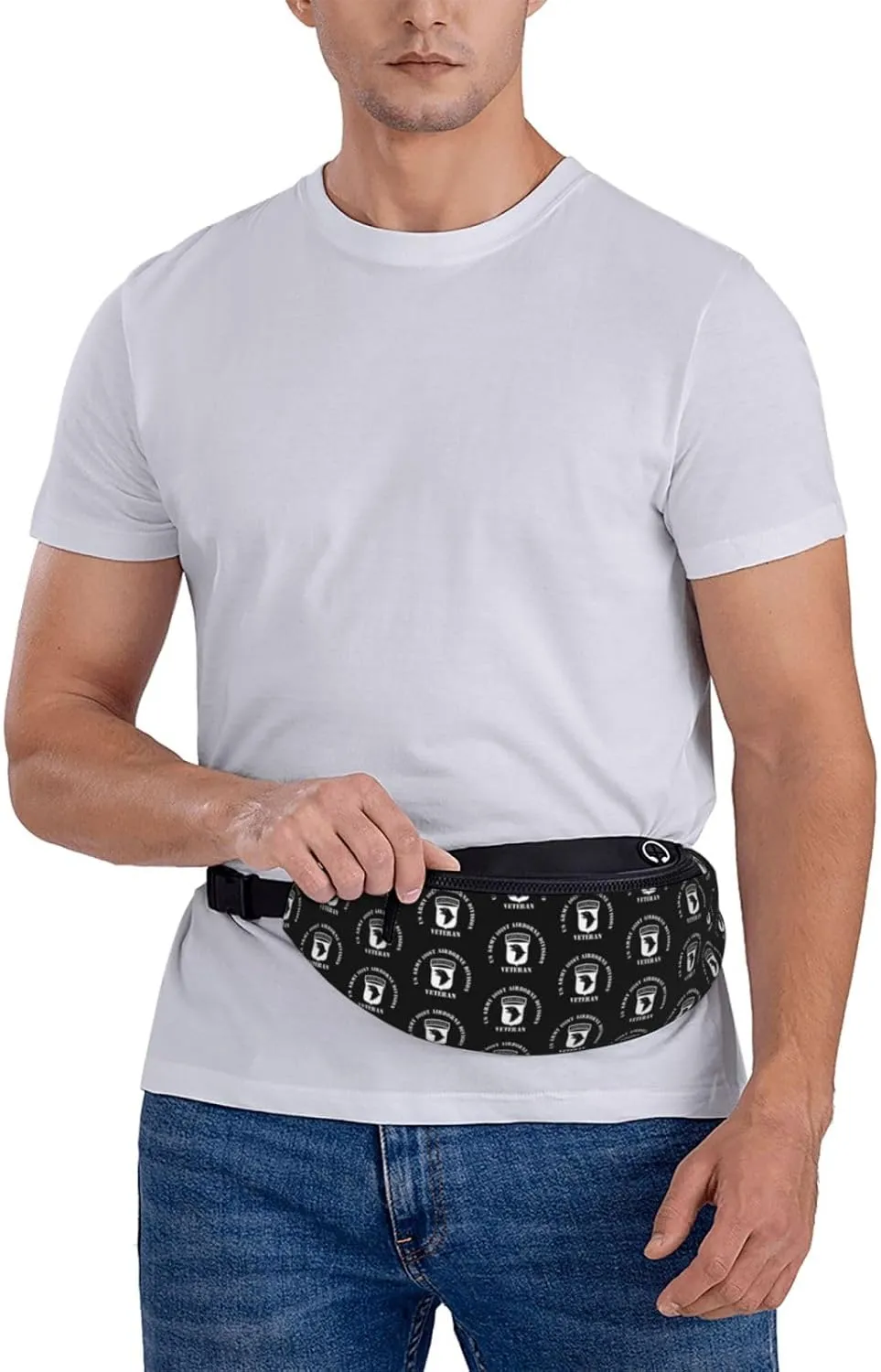 Army 101st Airborne Division Veteran Fanny Pack Daypack Crossbody Waist Bag For Travel Sports Running Hiking
