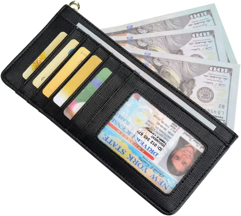 ARRIZO Women's Credit Card Wallet Slim Long Card Wallet Holder with Zipper Pocket for Cash, Coin, Receipt, ID Card