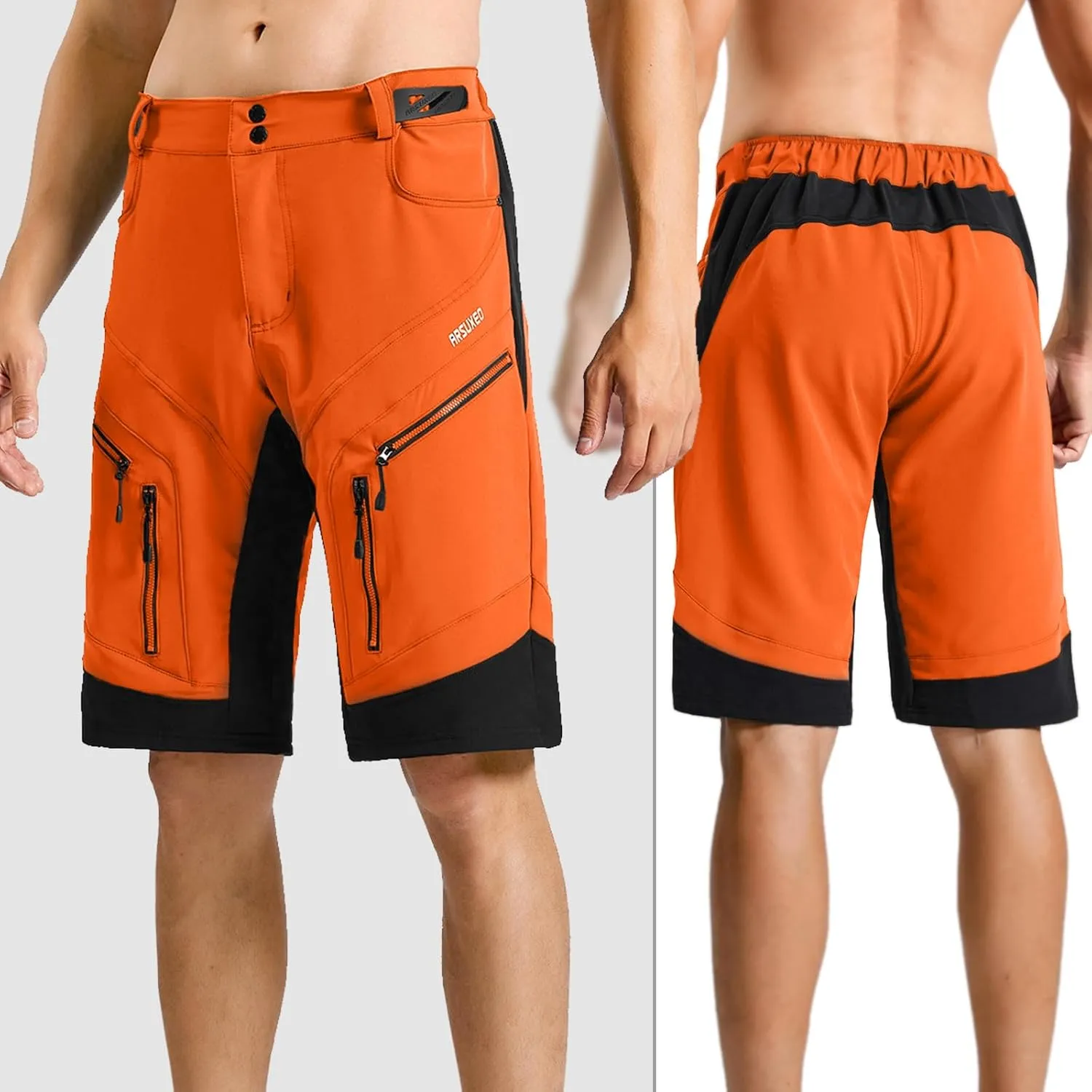 ARSUXEO Men's Loose Fit Cycling Shorts Mountain Bike Shorts Water Ressistant 1903
