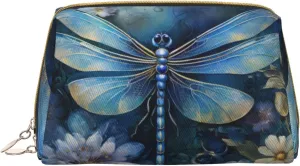 Art Blue Dragonfly Toiletry Pouch, Travel-Friendly Makeup Organizer For Makeup Brushes, Lipsticks