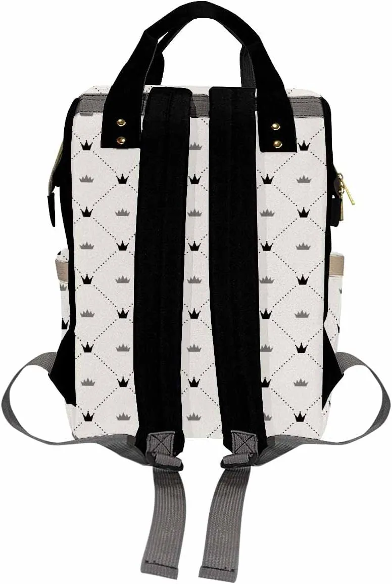 Artsadd Custom Princess Diaper Bag Backpack with Name, Customized Princess Print Personalized Mommy Nursing Bags Nappy Bag Casual Travel Daypack for Mom Women