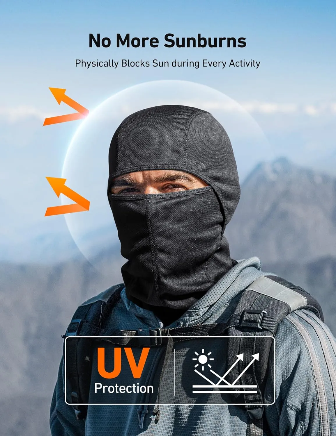 AstroAI Ski Mask Balaclava Face Mask Shiesty Mask for Men Women, UV Protector Windproof Neck Warmer Face Cover for Motorcycle, Snowboarding, Skiing, Hunting, Cycling, Black, 2Pack