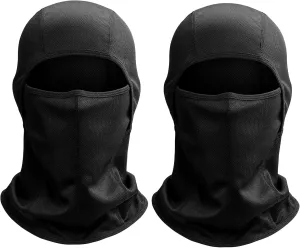 AstroAI Ski Mask Balaclava Face Mask Shiesty Mask for Men Women, UV Protector Windproof Neck Warmer Face Cover for Motorcycle, Snowboarding, Skiing, Hunting, Cycling, Black, 2Pack