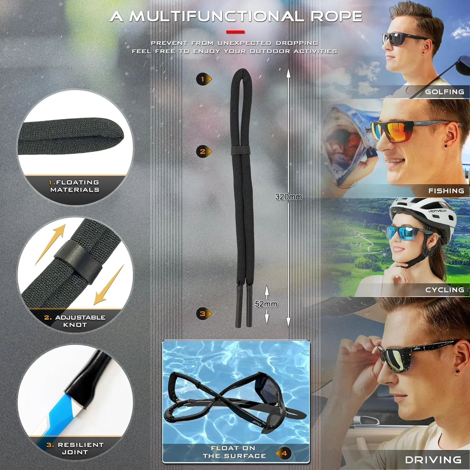 ATTCL Sports Polarized Sunglasses For Men Women Cycling Driving Fishing 100% UV Protection Sunglass