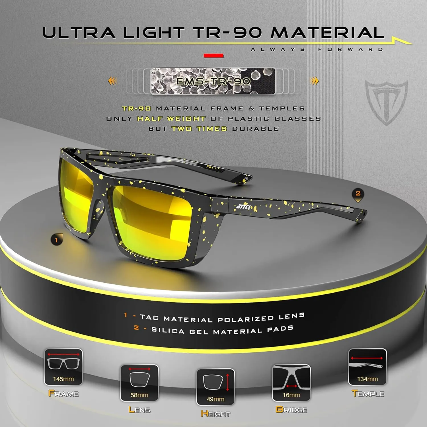 ATTCL Sports Polarized Sunglasses For Men Women Cycling Driving Fishing 100% UV Protection Sunglass