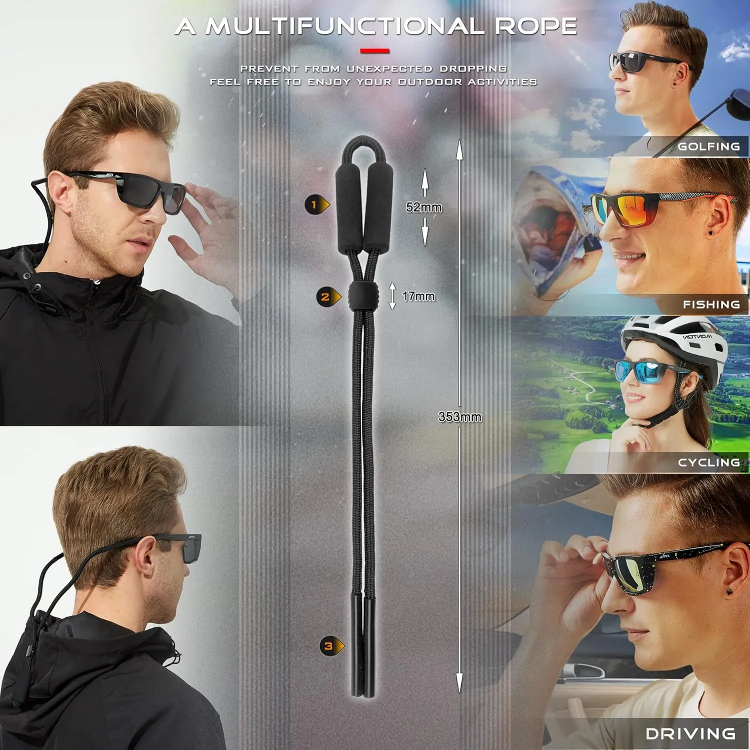 ATTCL Sports Polarized Sunglasses For Men Women Cycling Driving Fishing 100% UV Protection Sunglass