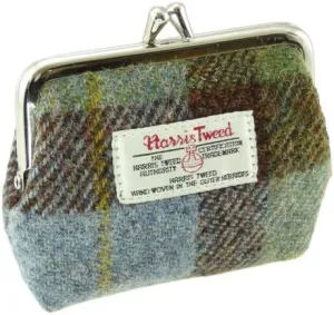 Authentic Harris Tweed Small Clasp Purse - Handcrafted in Scotland - Ladies Gift - Tartan Style & Quality - Compact & Elegant (MacLeod Tartan)