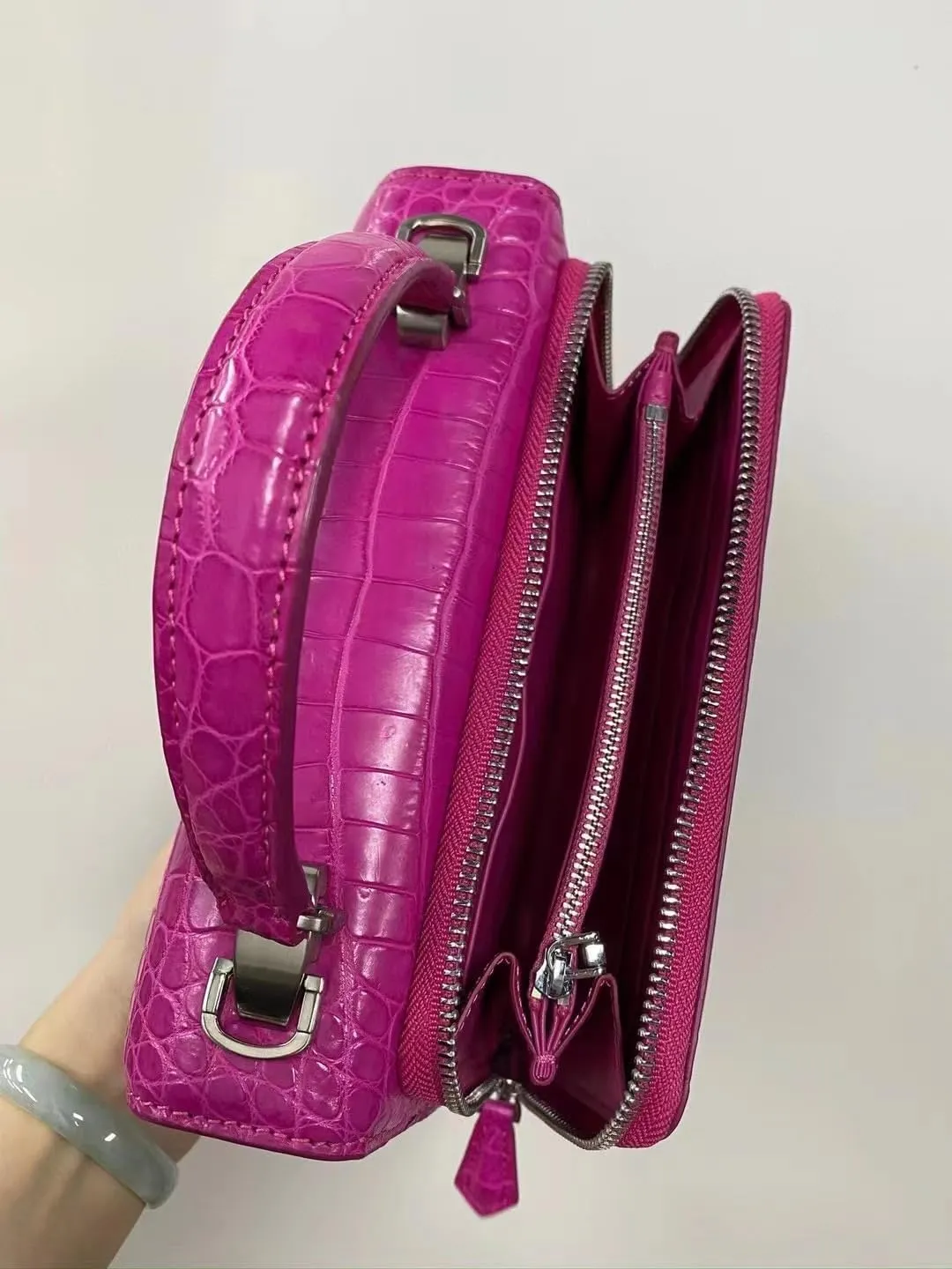 Authentic Real Crocodile Belly Skin Women Small Purse Female Mini Handbag Genuine Alligator Leather Lady Cross Shoulder Bag