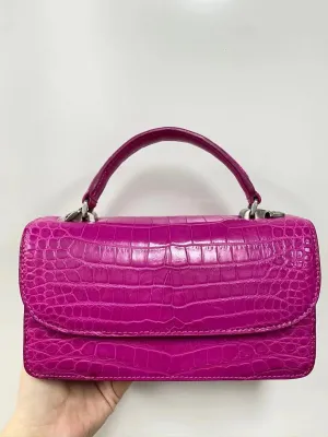 Authentic Real Crocodile Belly Skin Women Small Purse Female Mini Handbag Genuine Alligator Leather Lady Cross Shoulder Bag
