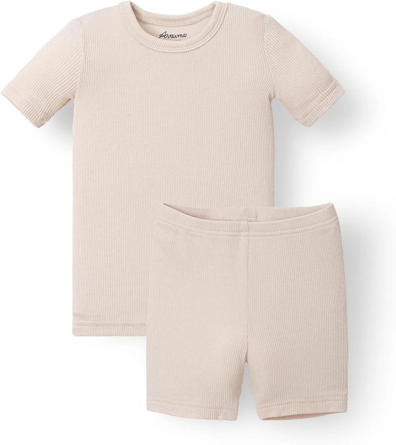 AVAUMA Toddler Short Pajamas Set 6M-10 Years Baby Boys Girls Kids Snug fit Ribbed Sleepwear pjs for Daily Life Style