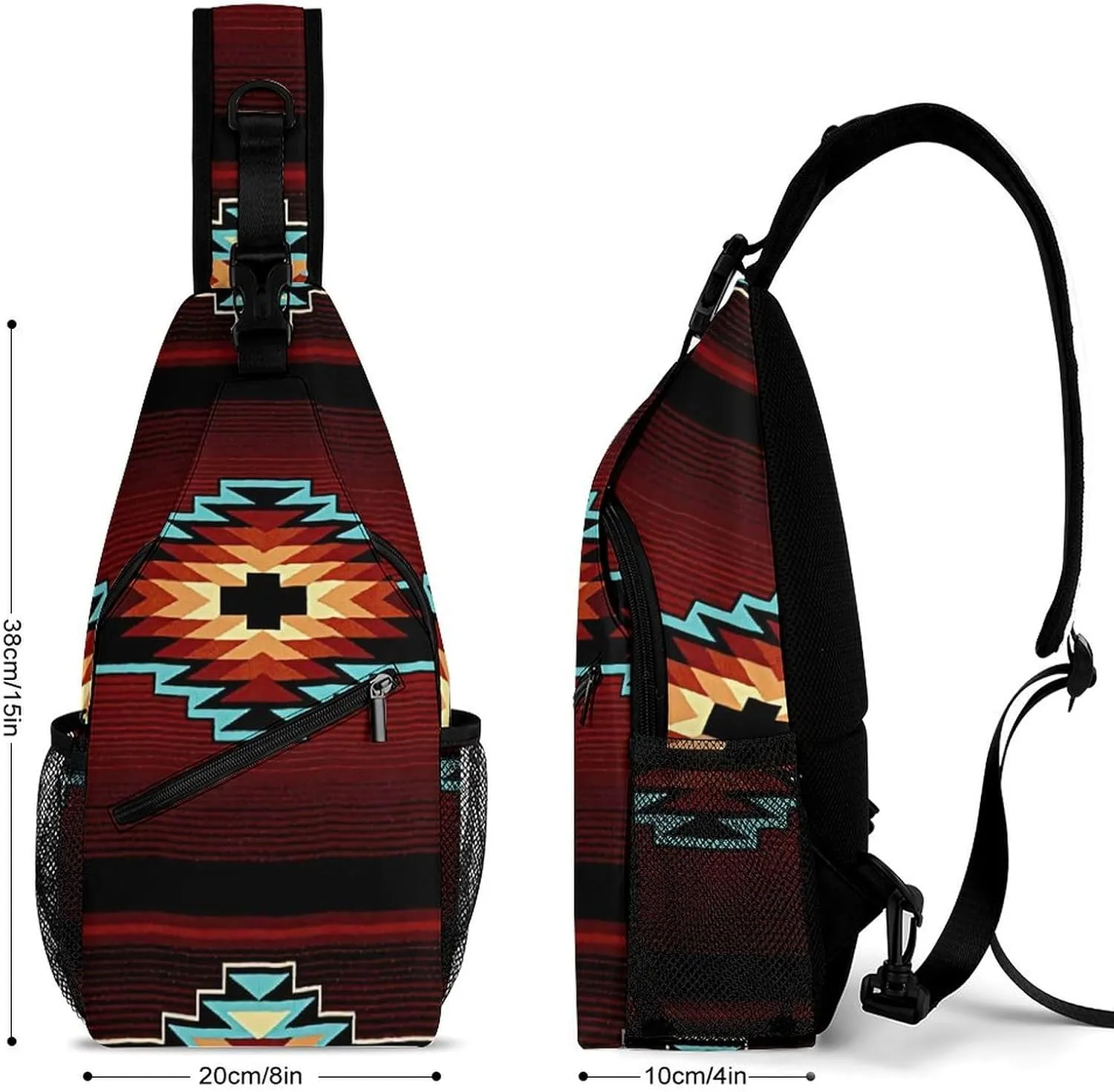 Aztec Tribal A Spacious And Large Capacity Portable Adjustable Chest Bag