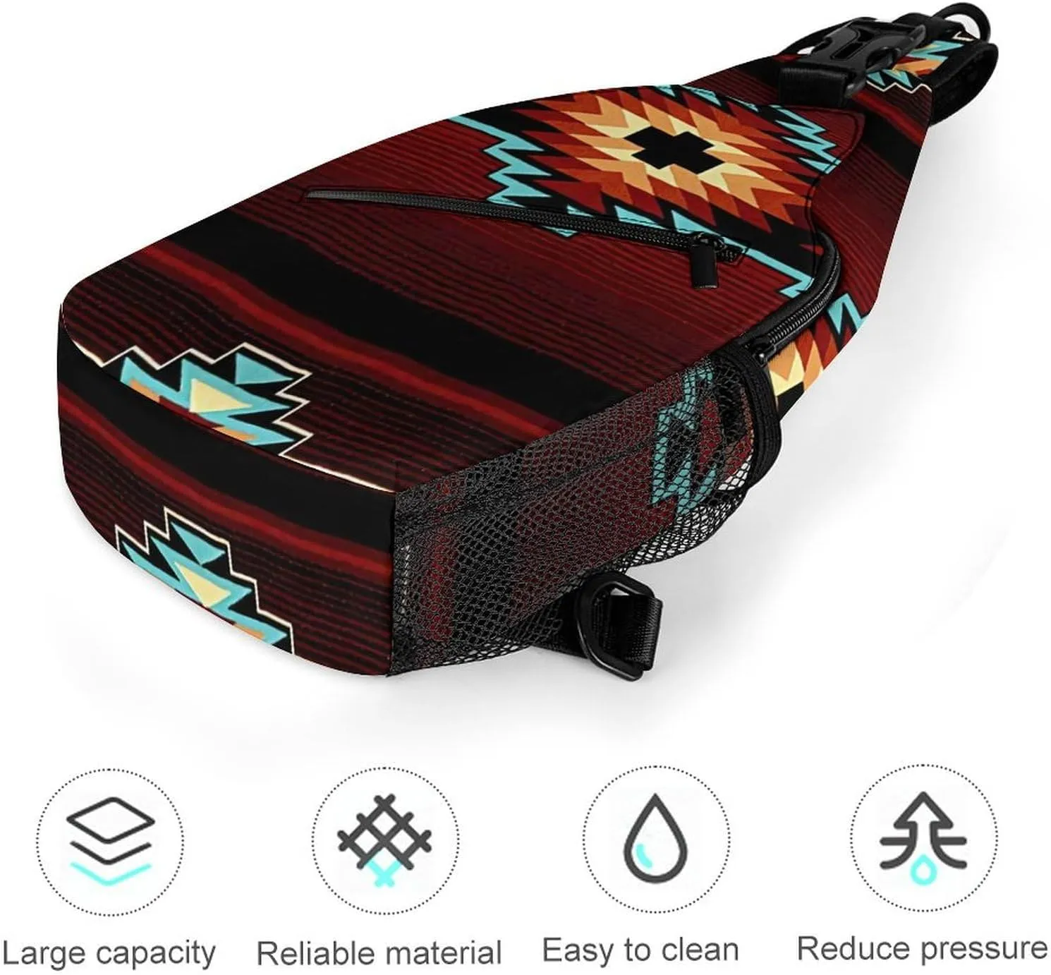 Aztec Tribal A Spacious And Large Capacity Portable Adjustable Chest Bag