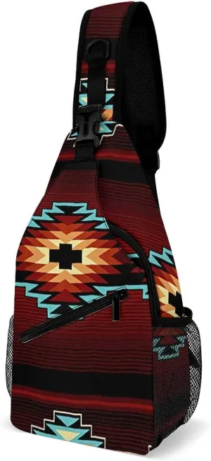 Aztec Tribal A Spacious And Large Capacity Portable Adjustable Chest Bag