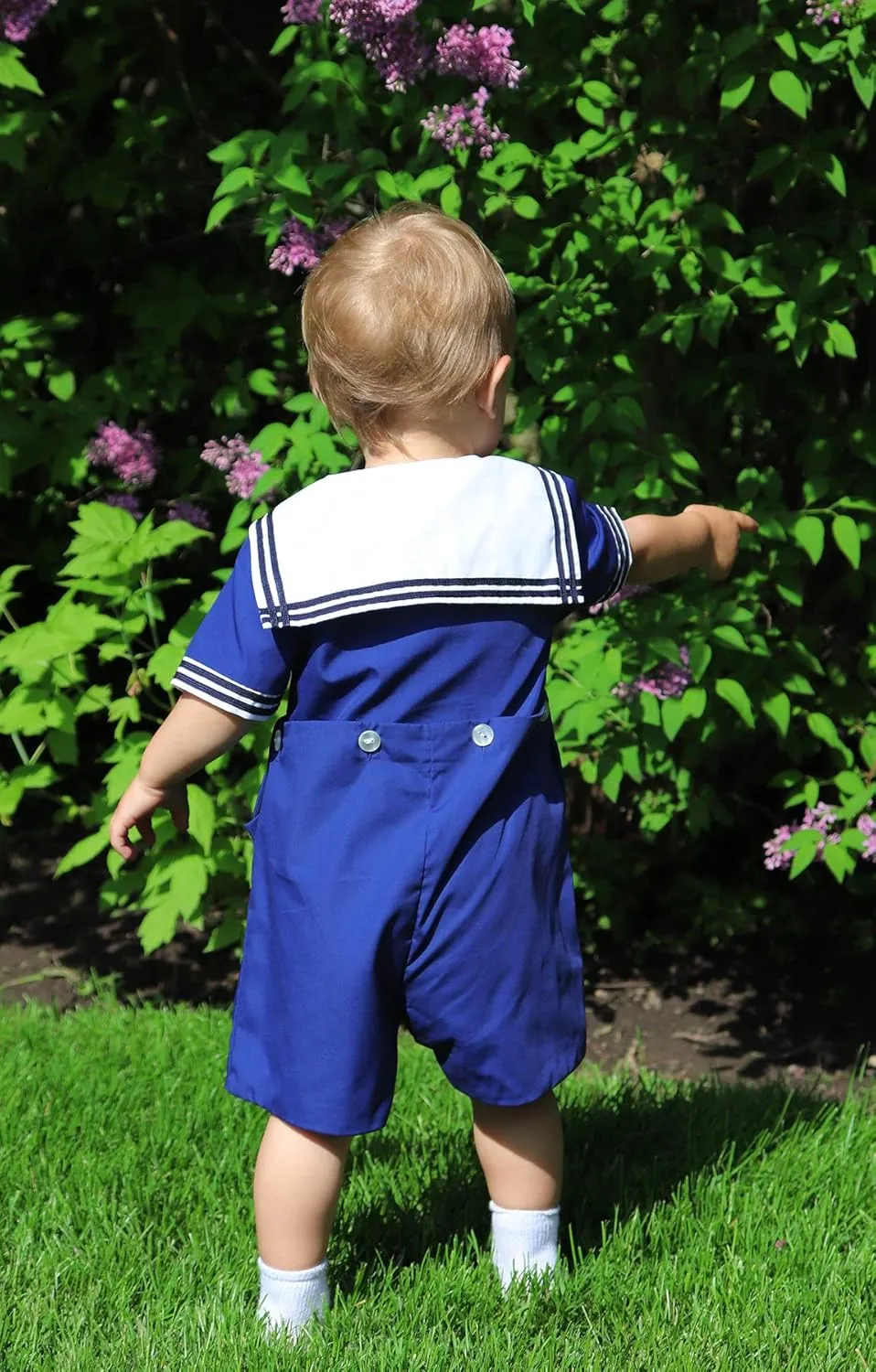 Baby Boys’ 2 Piece Nautical Bobby Suit with Collar